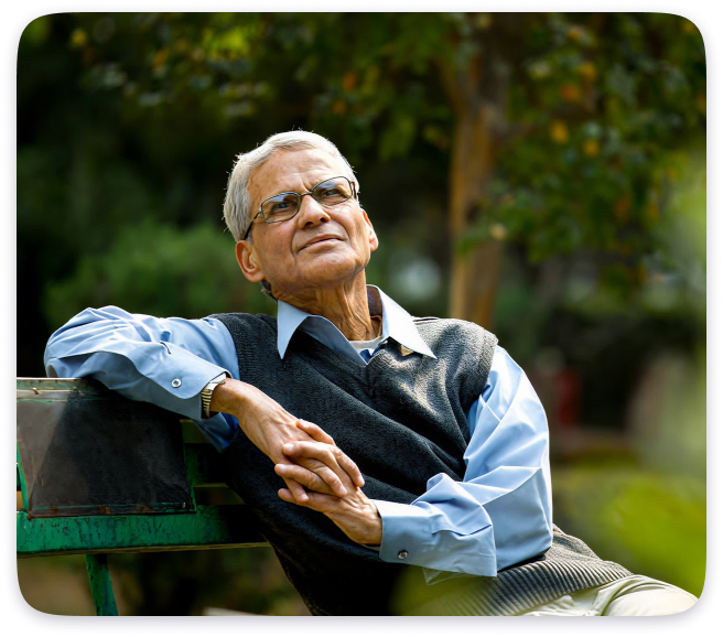 Elderly man reading